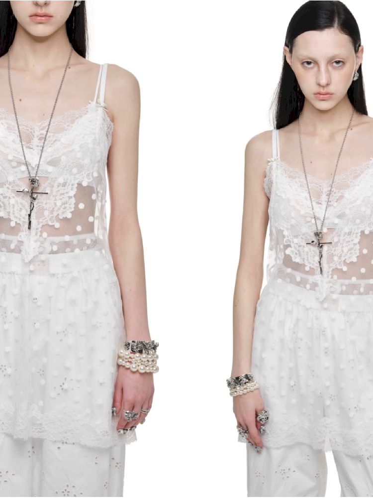 Lace See Through Halter Dress【s0000011602】