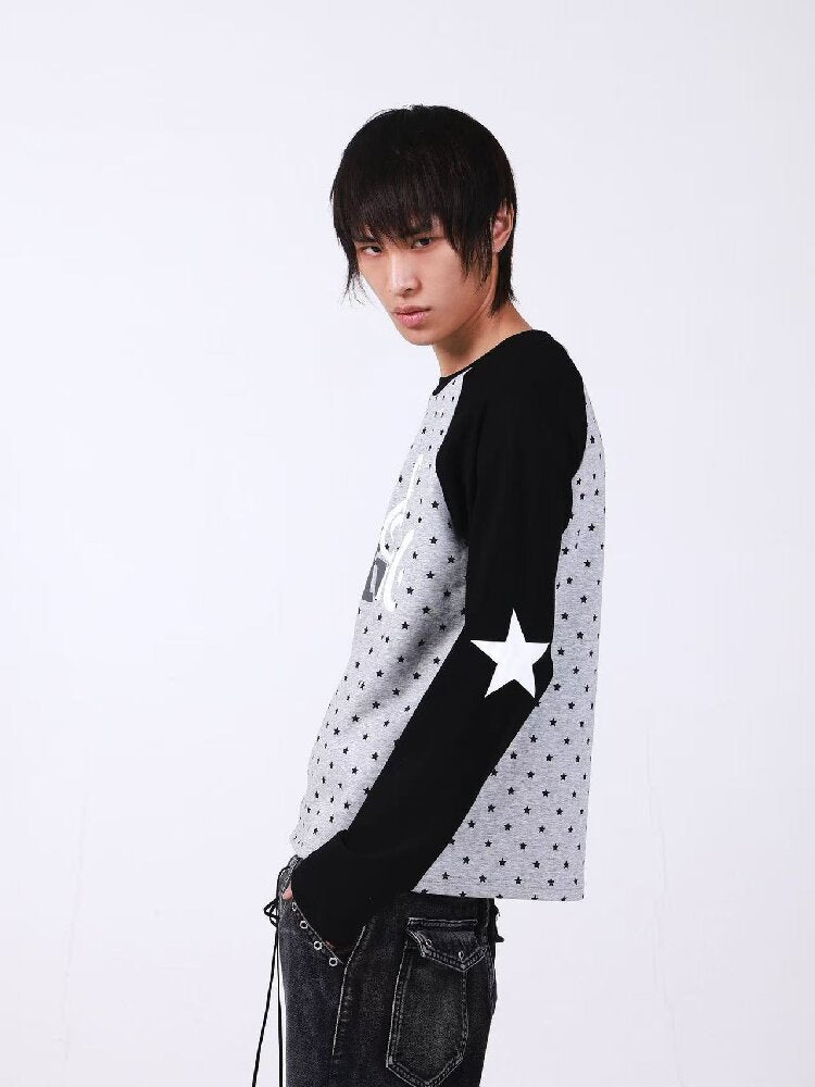 Raglan Color Block Long Sleeve Shirt【s0000018196】