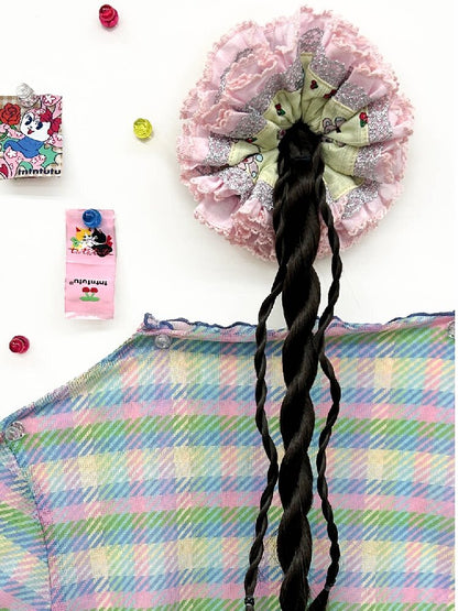 Two Color Lace Pile Scrunchies【s0000016709】