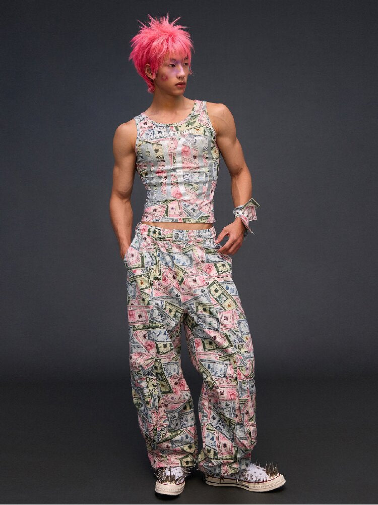 I Hope To Be Rich Printed Vest【s0000017843】