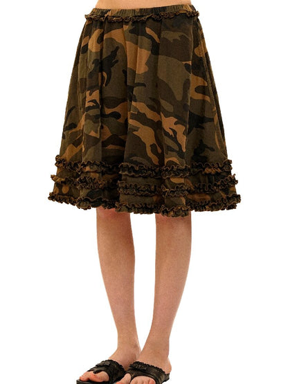 Camo Multi Layer Lace A Line Skirt【s0000017913】