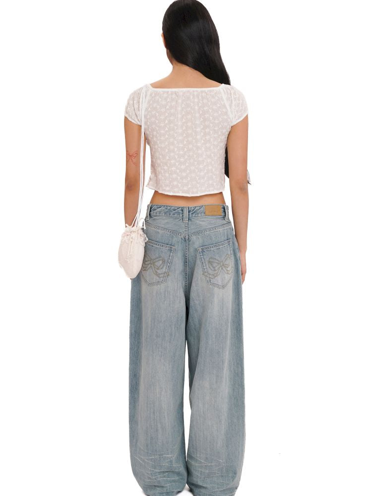 Stretch large neckline short-sleeved cardigan top【s0000013448】