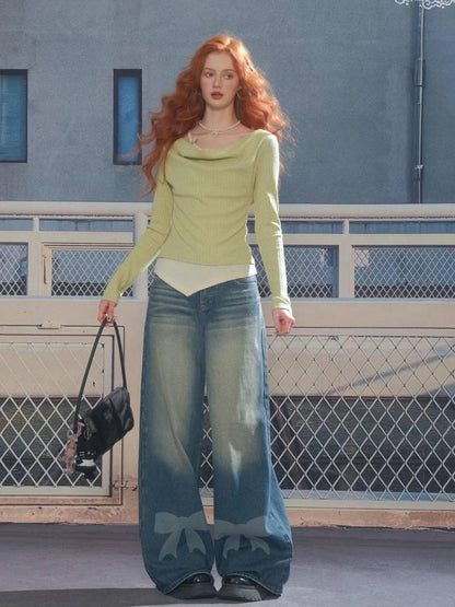 Slim Fit Top Long Sleeve Knit T-Shirt【s0000014354】