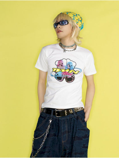 Dopamine Street Positive Shoulder T-Shirt【s0000012462】