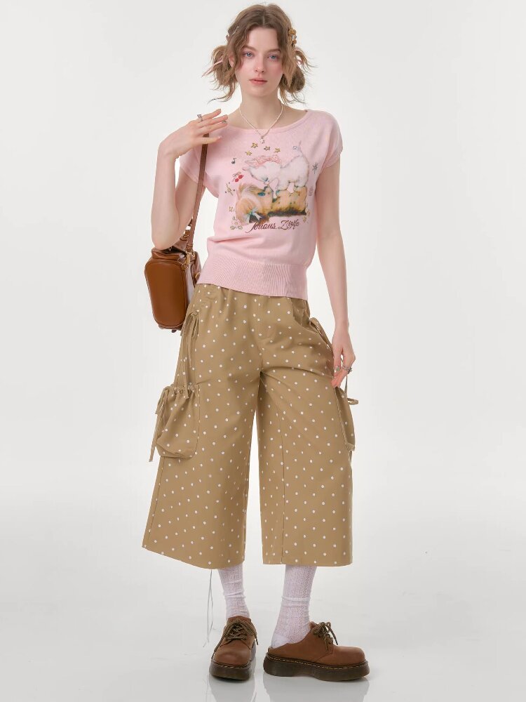 Polka Dot Wide Leg Workwear Slacks【s0000016604】