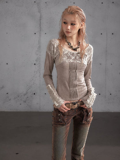 Lace Embroidered Knit Sweater【s0000019159】