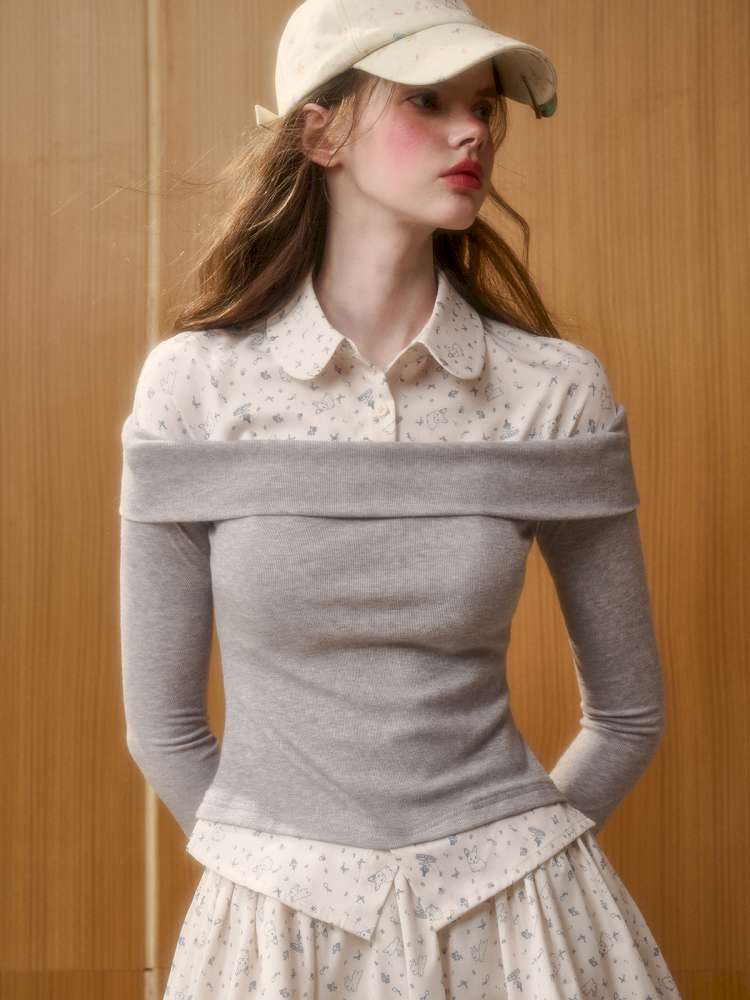 Rabbit Print Design Top Skirt【s0000014886】