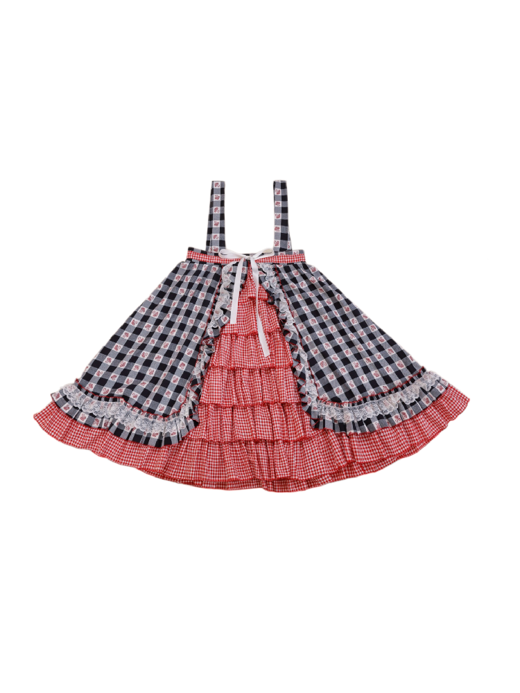Checkered Jacquard Lace Dress【s0000019289】