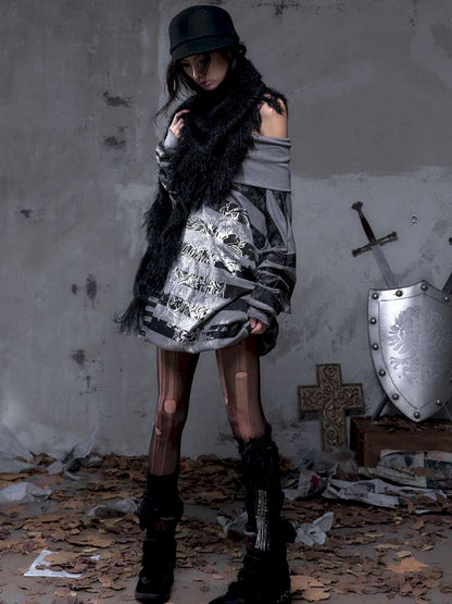 Striped Print Loose Bat Sleeve Dress【s0000014658】