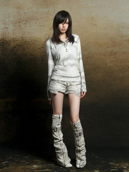 Double Layer Lapel Knit Inner Top【s0000011809】