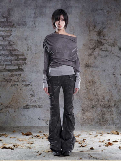 Off-the-shoulder knit top【s0000014488】