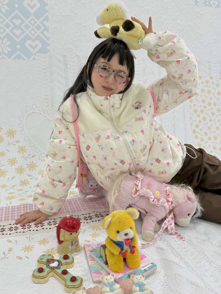 Print Patchwork Warm Down Jacket【s0000015038】