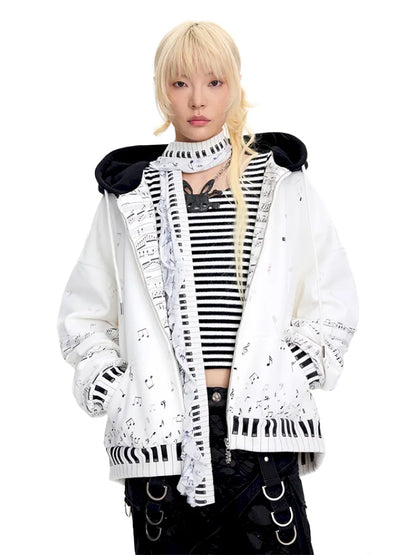 Headphones Embroidered Hoodie Jacket【s0000014098】