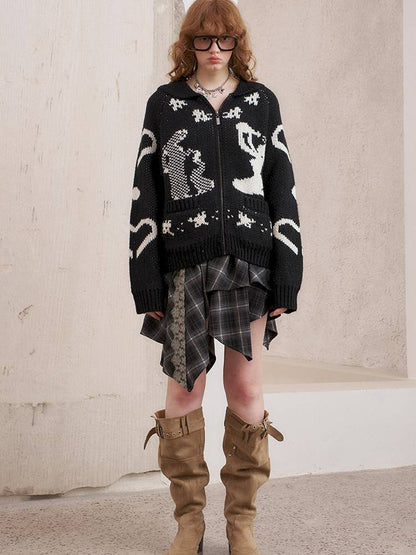 Fair Isle Autumn Knit Cardigan Jacket【s0000014388】