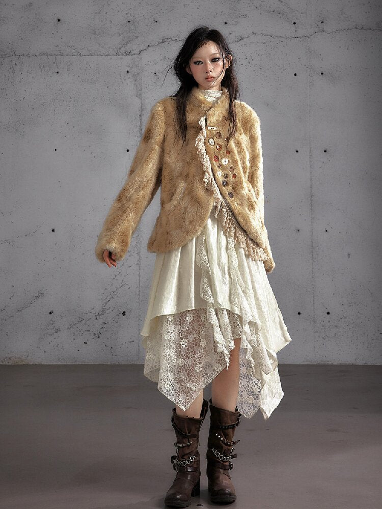 Plush Eco-Friendly Fur Coat【s0000019161】