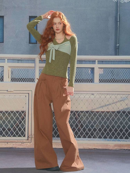 Halter Neck Long Sleeve Knit Sweater【s0000014358】