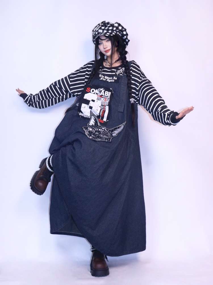 Vintage Loose Denim Maxi Skirt【s0000014624】