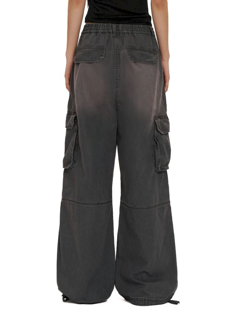 Drawstring Peplum work pants【s0000012494】