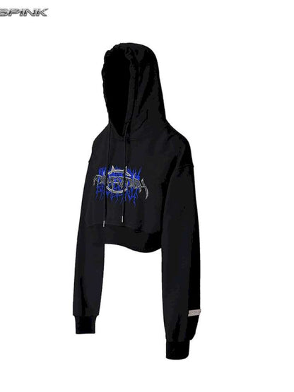 Thorn Print Backless Plush Hoodie【s0000015139】