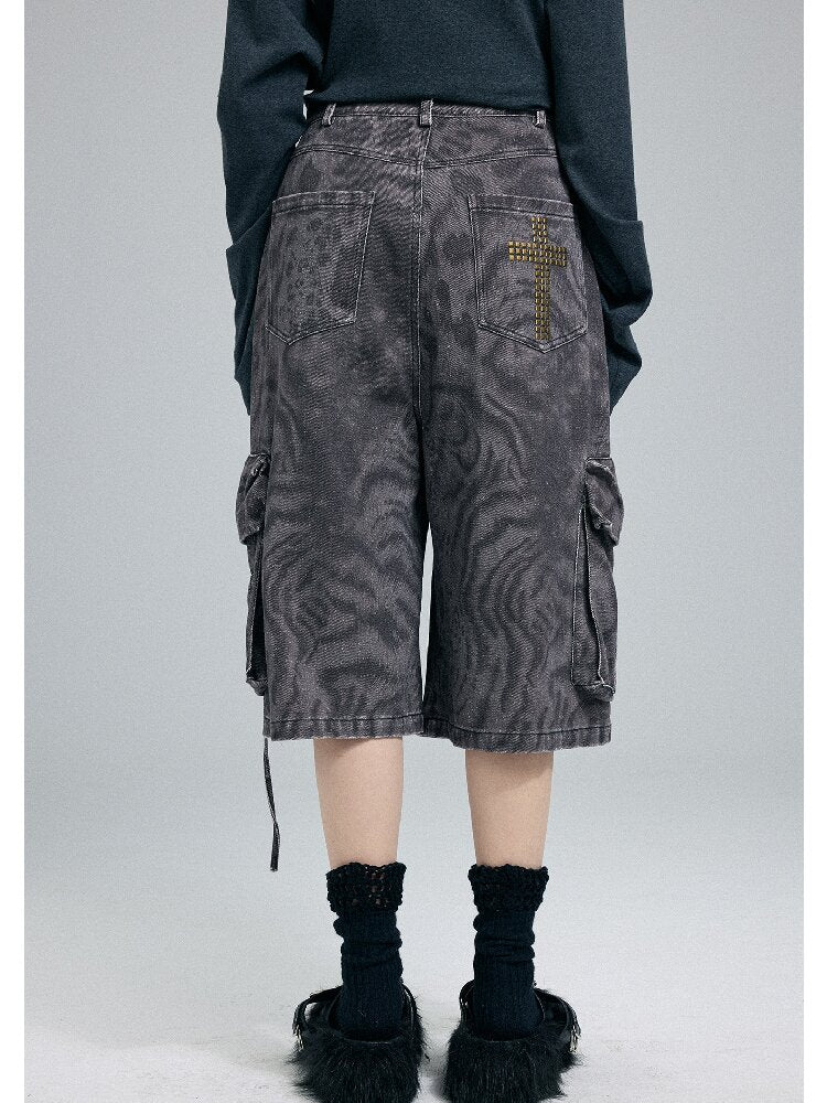 Vintage Leopard Cargo Shorts【s0000016256】