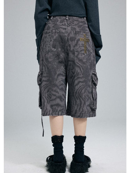 Vintage Leopard Cargo Shorts【s0000016256】