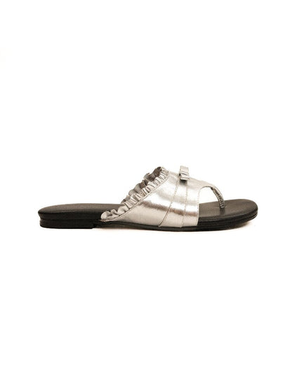 Top Grain Cowhide Ruffled Flip Flop【s0000017441】
