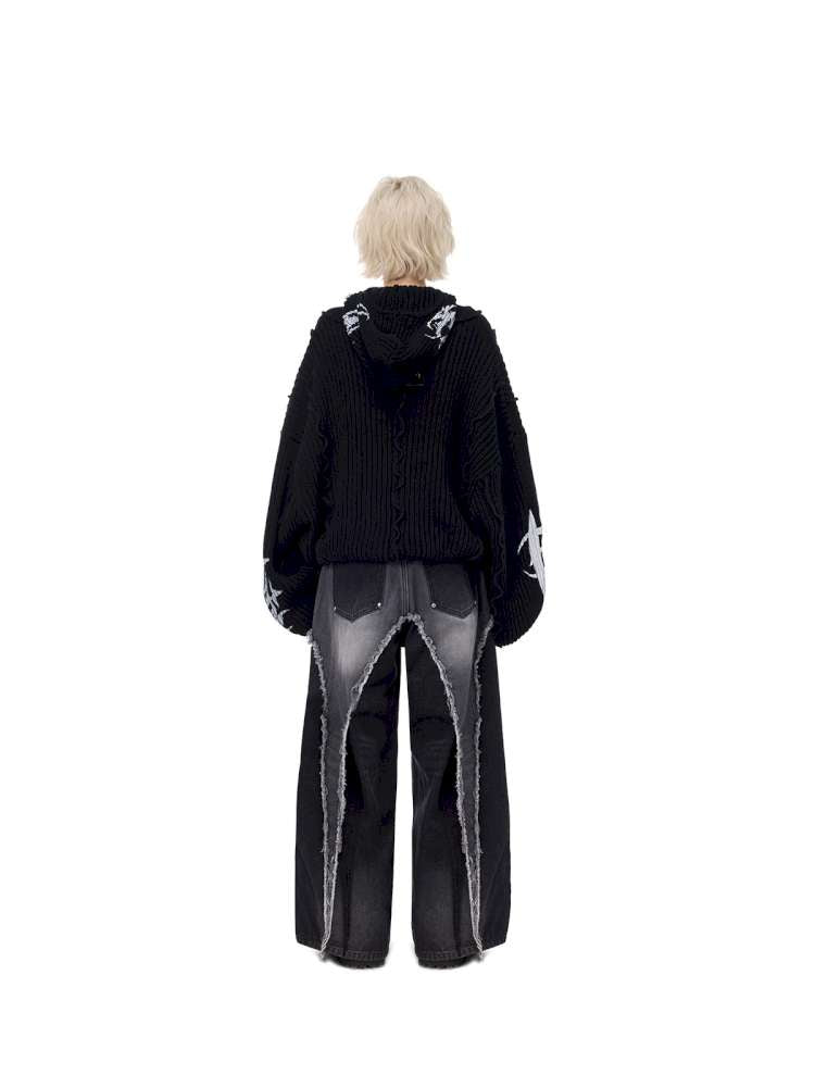 Structure Patchwork Hooded Sweater【s0000015120】