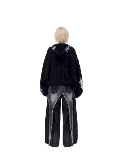 Structure Patchwork Hooded Sweater【s0000015120】