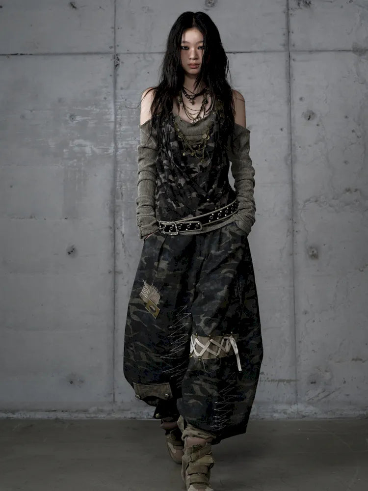 Embroidered Camo Pants【s0000014116】