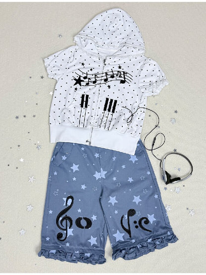 Embroidery Star Wide Leg Pants【s0000017129】