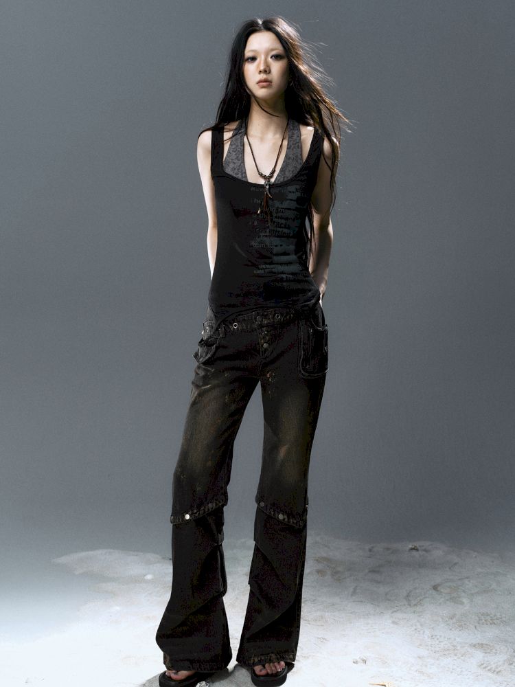 Overlay neck camisole undershirt【s0000012643】