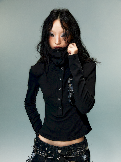 슬림 니트 긴 소매 바닥 셔츠 [S0000011480]