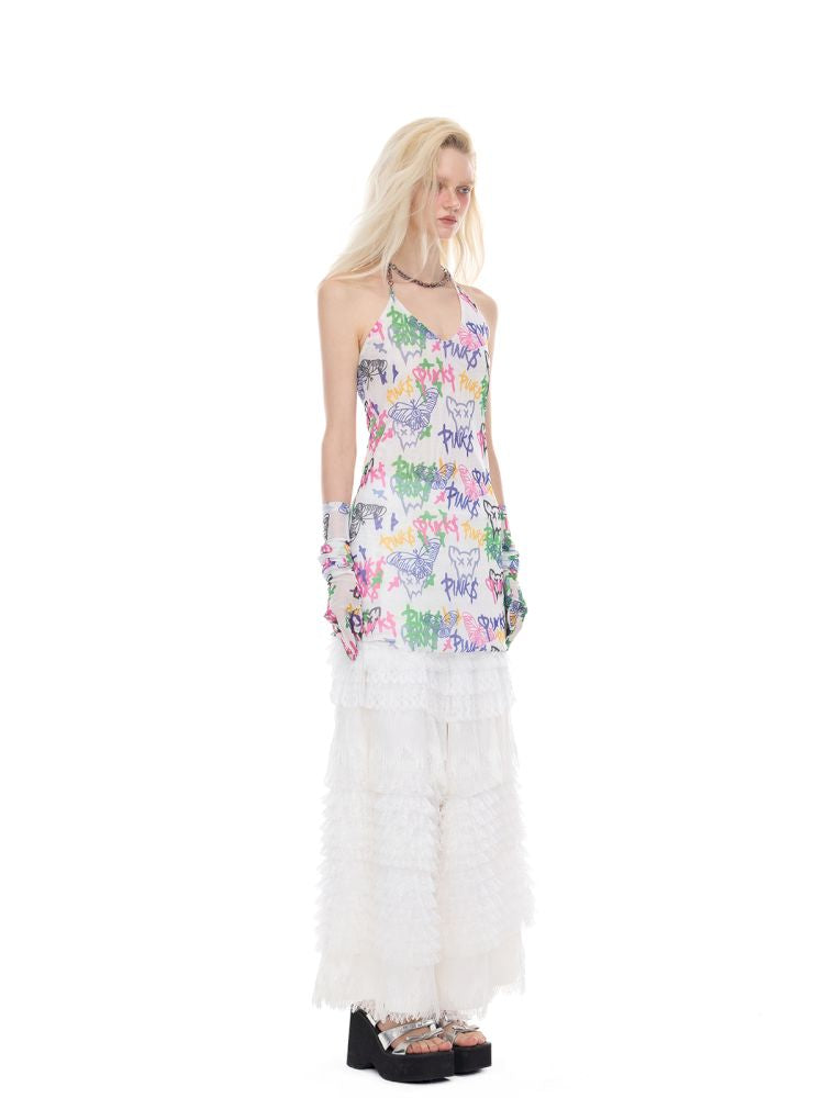 Lace layered loose punk ballet casual pants【s0000012980】