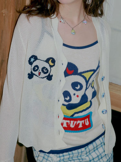 Panda Thin Knitted Cardigan【s0000012758】