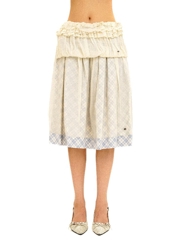 Thin Plaid Bow Spliced Skirt【s0000016087】