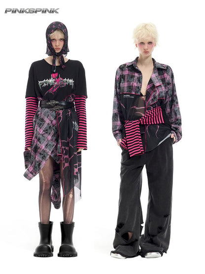 Patchwork Mesh Spice Dress【s0000012065】