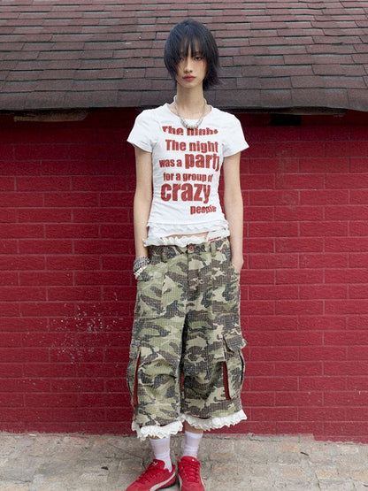 Detachable Lace Camouflage Shorts【s0000012955】