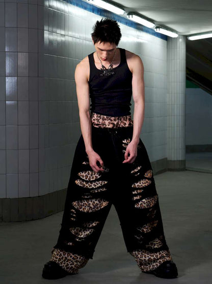 Leopard Print Ripped Double Jumper【s0000014647】