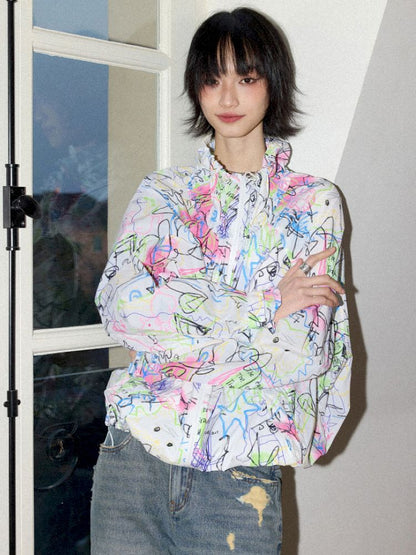 Graffiti Pod Collar Sunbrella Jacket【s0000012418】