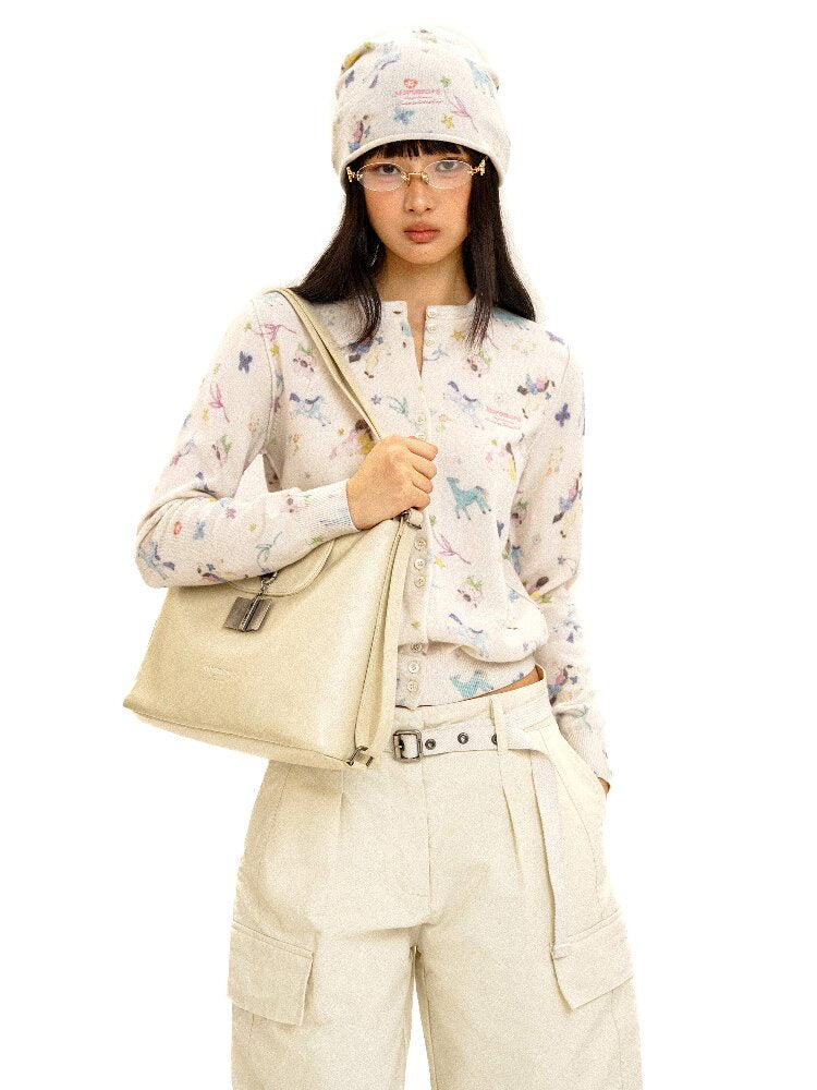 Horse Rabbit Floral Crew Cardigan【s0000016084】
