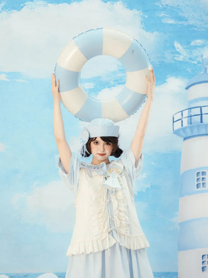 Blue and White Striped Dress【s0000014154】