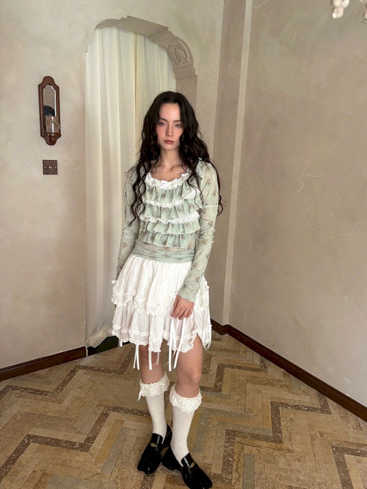 Double-layer bow-tie short skirt【s0000012764】