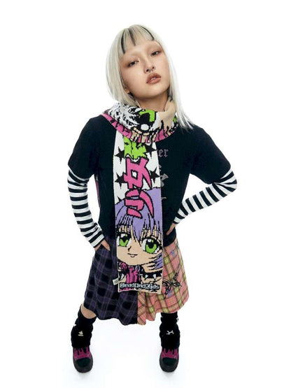 2D Anime Subculture Kpop Knitted Scarves【s0000014917】