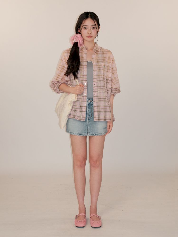 Denim ultra short skirt【s0000013425】