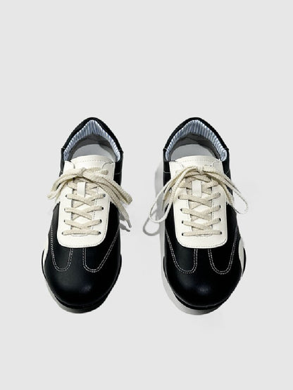 Stitched Brogue Flat Leather Shoes【s0000015725】