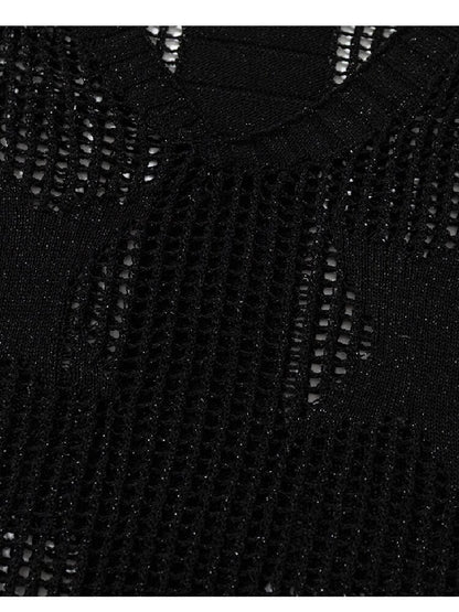 Hollow Star Mid Sleeve Knit Sweater【s0000016994】