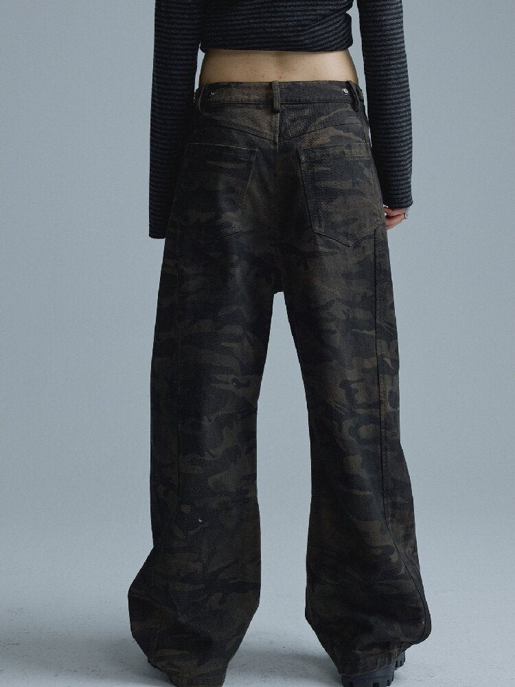 Vintage Distressed Camo Pants【s0000018556】
