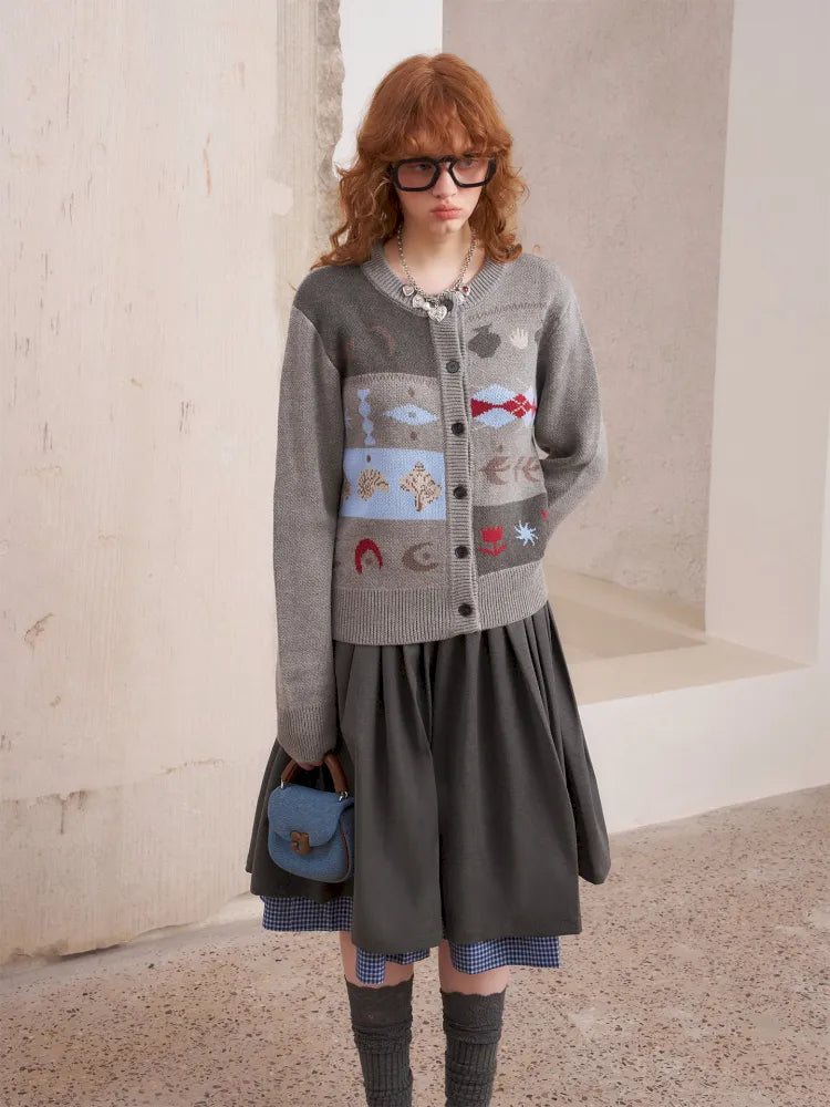 Embroidered Slim-Fit Button-Up Cardigan【s0000014075】