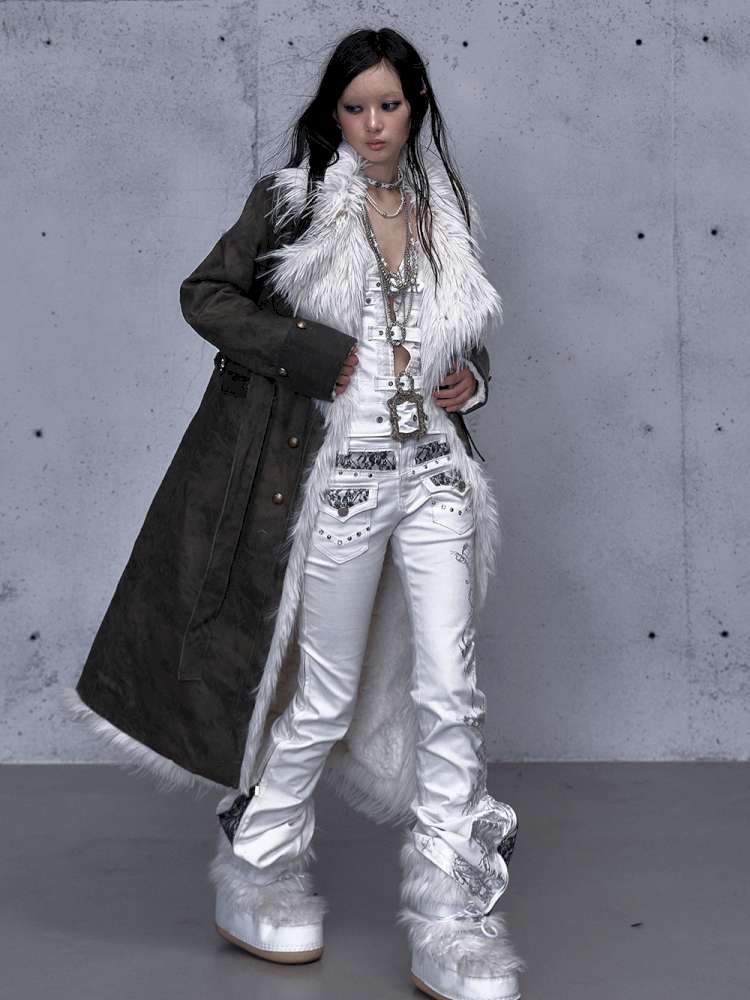 Modern Knight Fur Long Trench Coat【s0000014924】