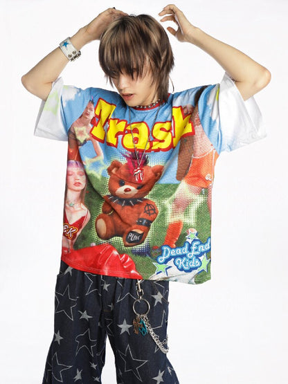 American Card Bear Print T-shirt【s0000015886】